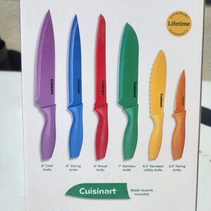 NEW Cuisinart 12 Piece Kitchen Knife Set Knives Multicolored Cutlery Set Stainle